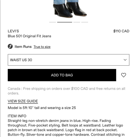 Levi Strauss Blue 501 Original Denim Jeans - Picture 9 of 9